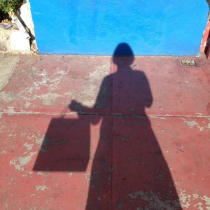 This is the shadow of me and my bag.